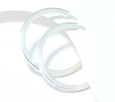 UltraFine 950 Silver Safety Lock 1-1/2" Hoop Earrings